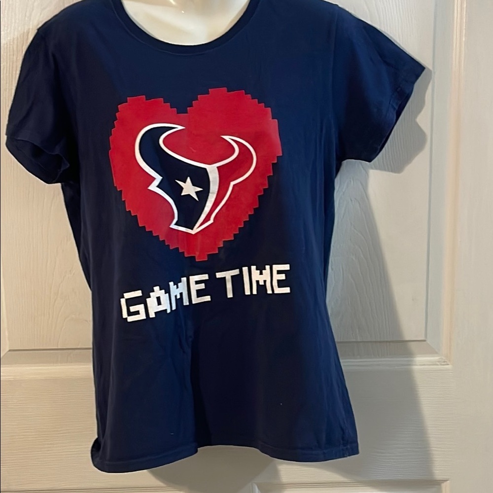 Navy Blue Game Time Tee with Red Heart Design
